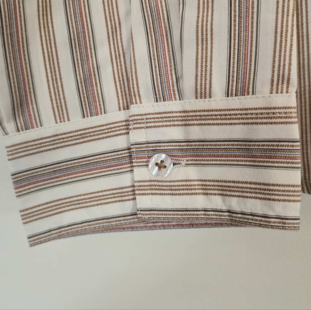 FDJ French Dressing 16 Striped Button Down Shirt Tailored Professional Classic - Picture 8 of 16